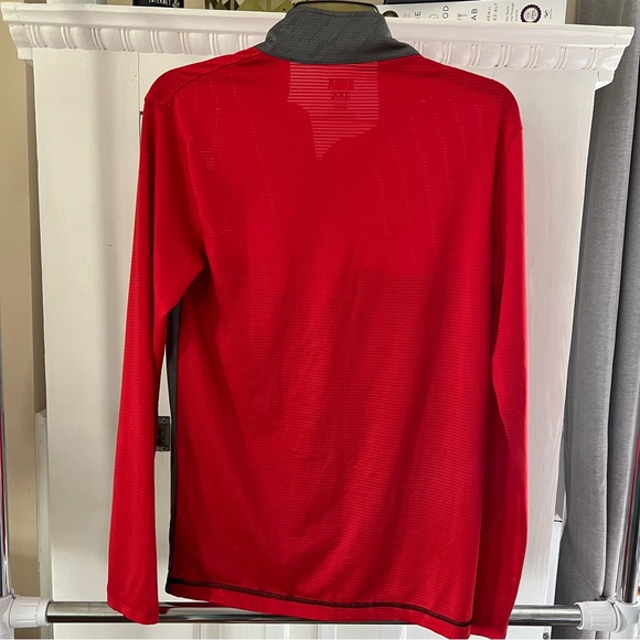 Chicago Bulls Sz Small Dri Quarter Zip Mens Pullover Jacket Red Gray Basketball - Picture 8 of 8